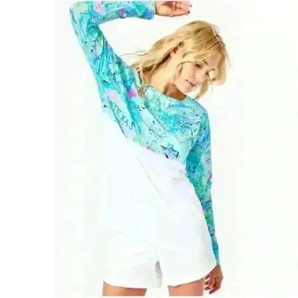 Lilly Pulitzer 'Lilly Loves Texas' Finn White Colorful Long Sleeve Tee Shirt XXL - Picture 1 of 7